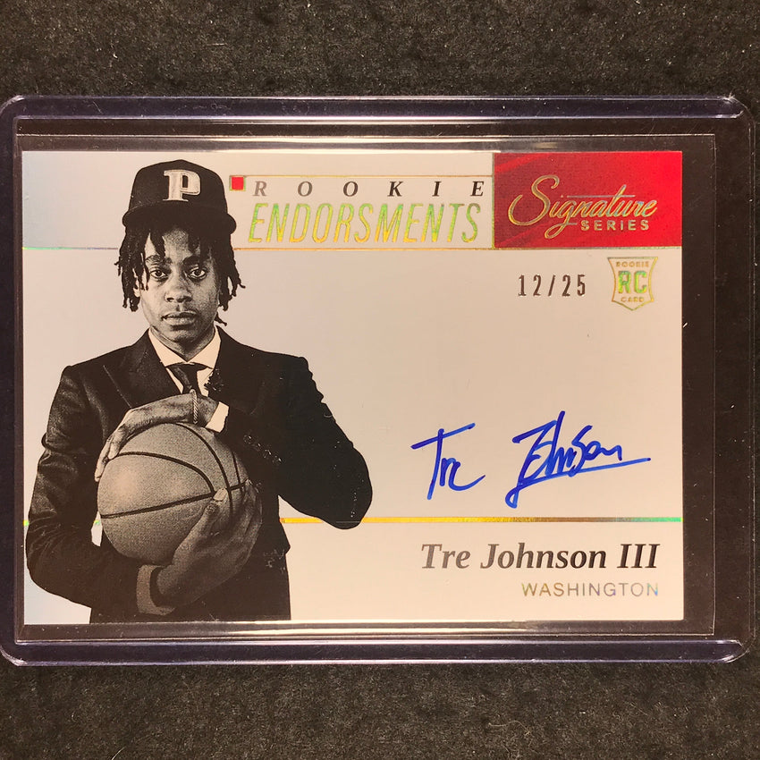 2025-26 Panini Signature Series TRE JOHNSON III Rookie Endorsements Auto 12/25