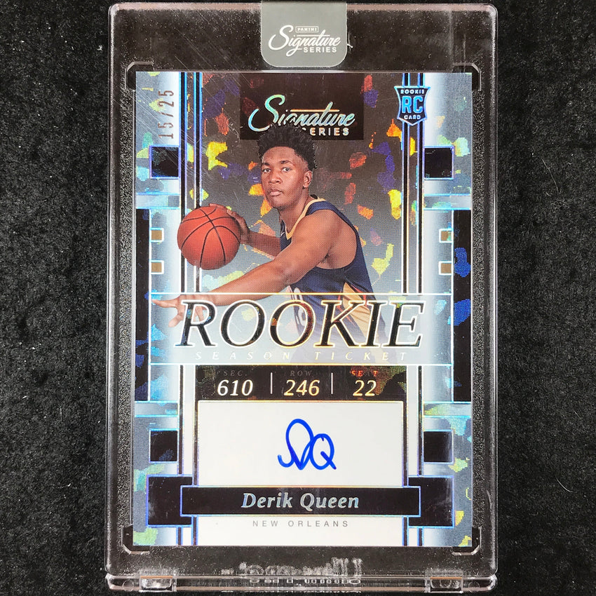 2025-26 Panini Signature Series DERIK QUEEN Rookie Season Ticket Auto Ice 15/25
