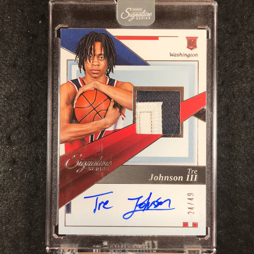 2025-26 Panini Signature Series TRE JOHNSON III Jersey Patch Rookie Auto 24/49