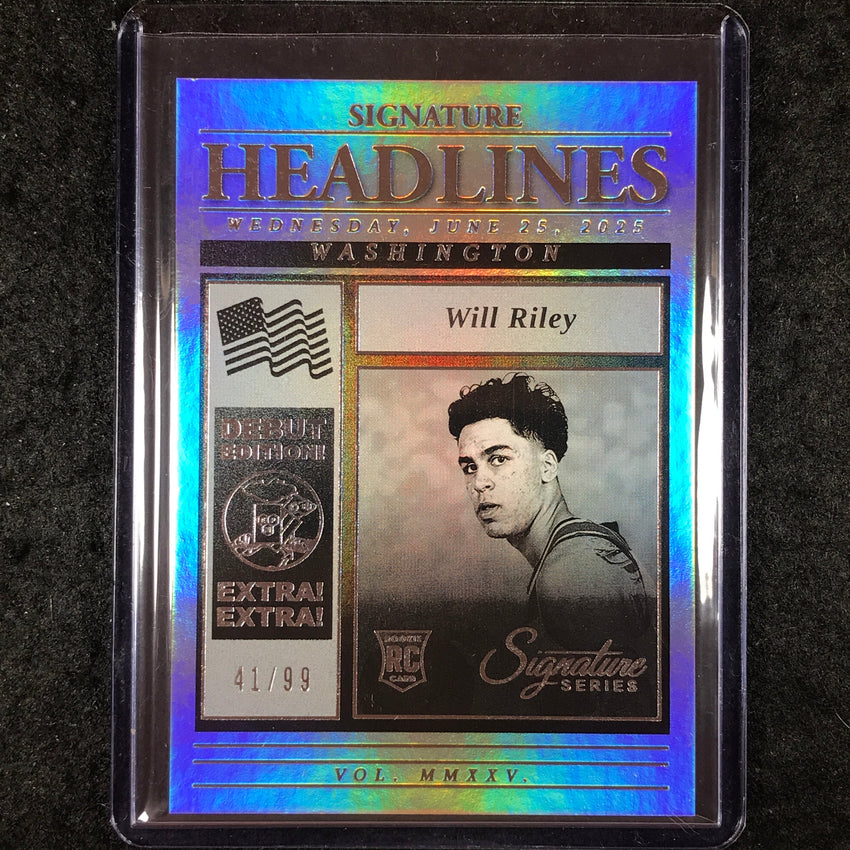 2025-26 Panini Signature Series WILL RILEY Signature Headlines Rookie 41/99 #2