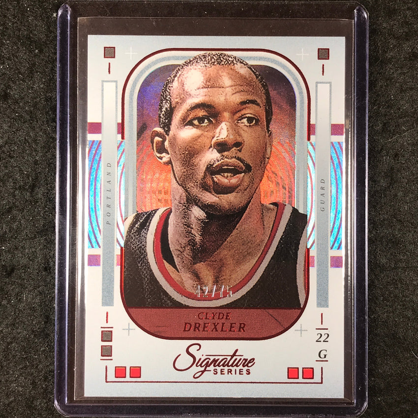 2025-26 Panini Signature Series CLYDE DREXLER Base Red 42/75 #52