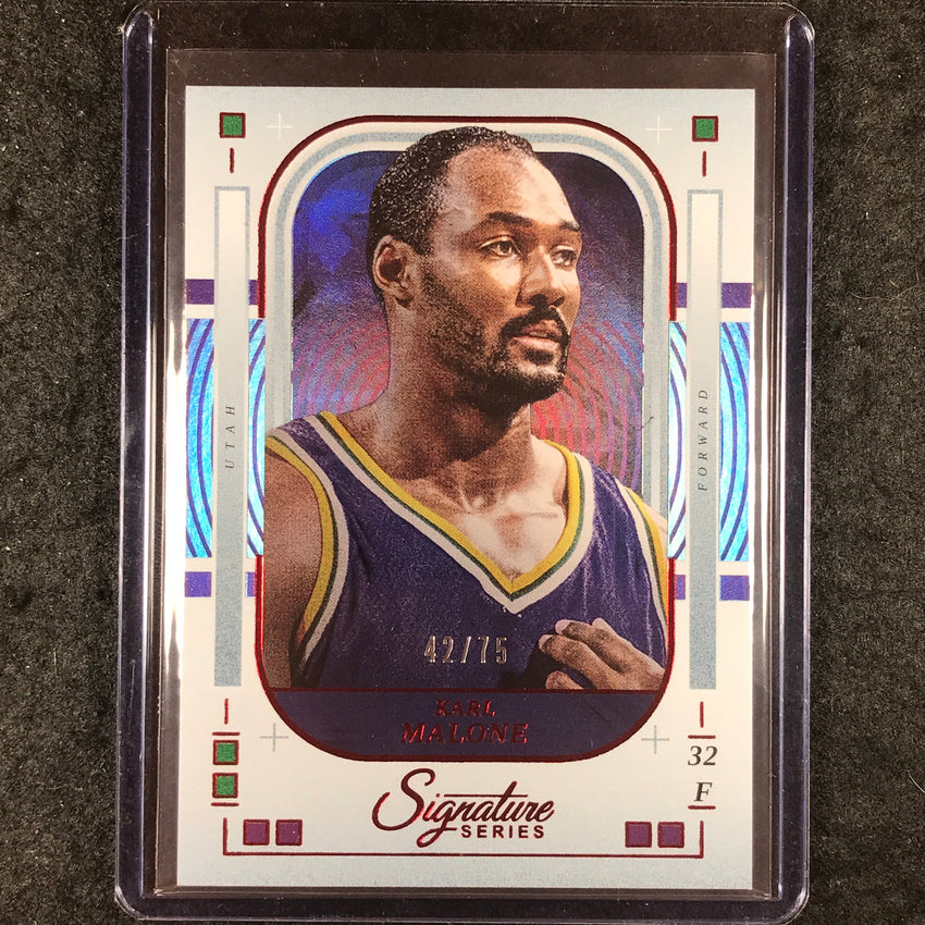 2025-26 Panini Signature Series KARL MALONE Base Red 42/75 #100