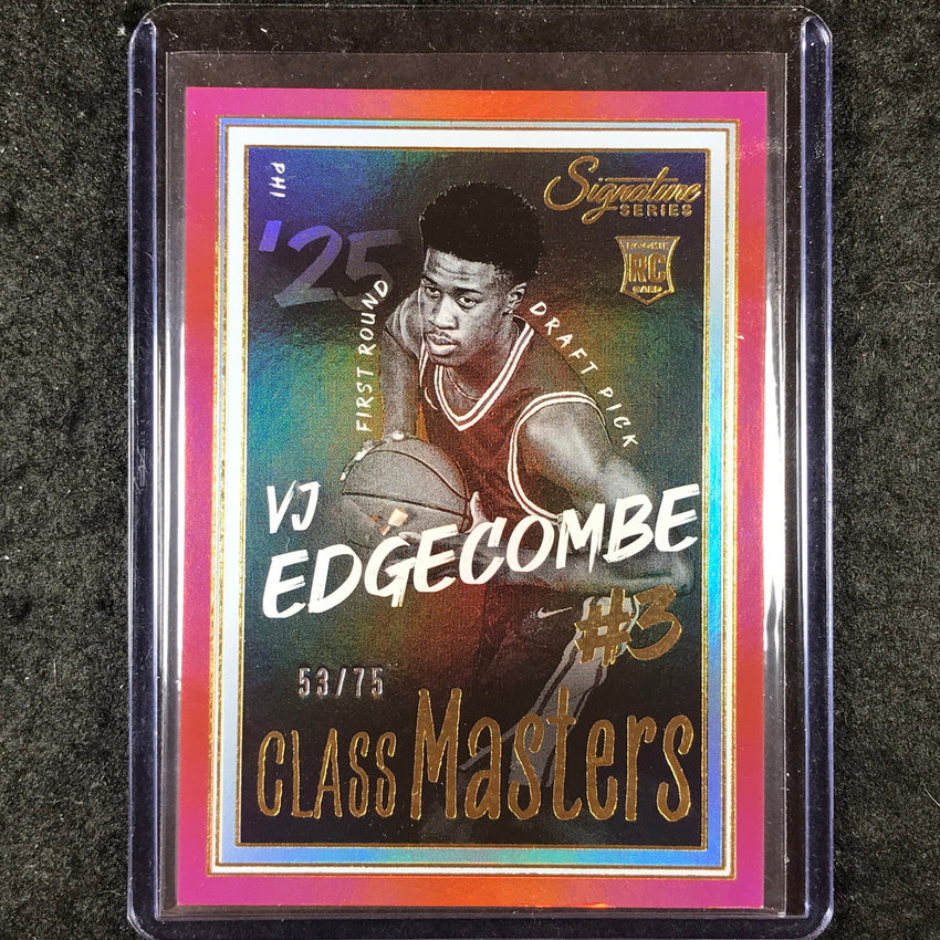 2025-26 Panini Signature Series VJ EDGECOMBE Class Masters Rookie Red 53/75 #1
