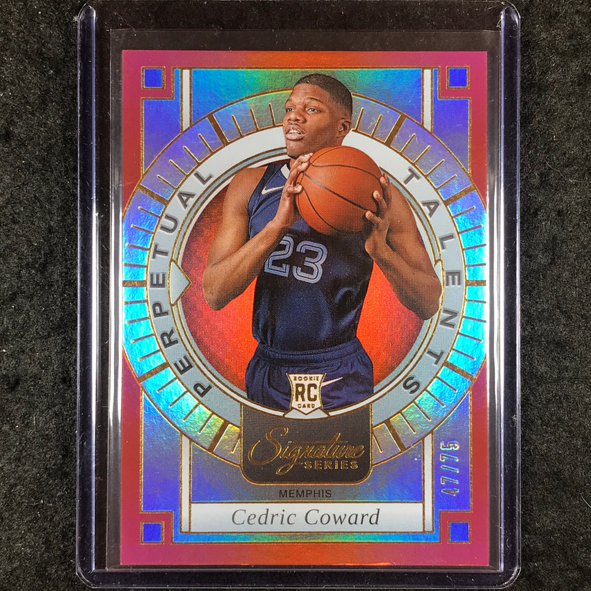 2025-26 Panini Signature Series CEDRIC COWARD Perpetual Talents Rookie Red 47/75