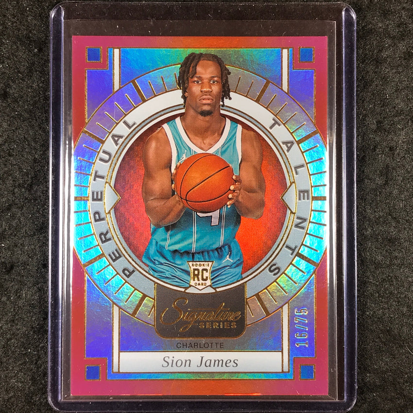 2025-26 Panini Signature Series SION JAMES Perpetual Talents Rookie Red 16/75
