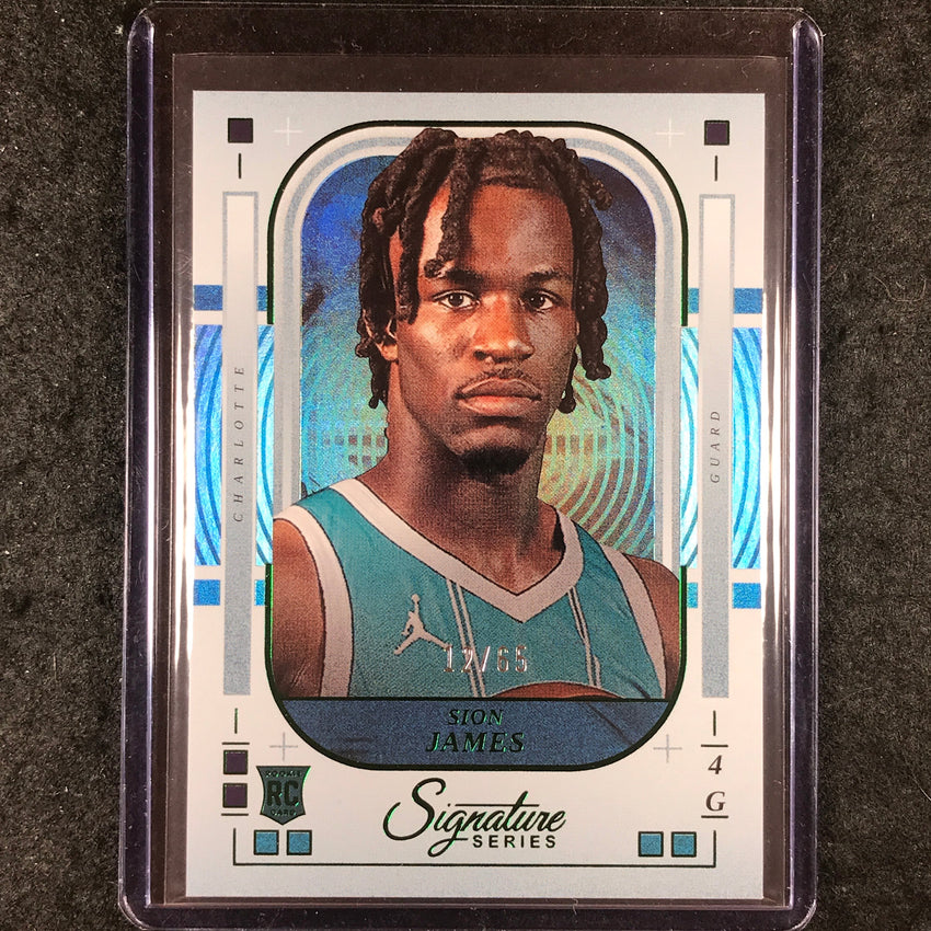 2025-26 Panini Signature Series SION JAMES Rookie Base Green 12/65 #20