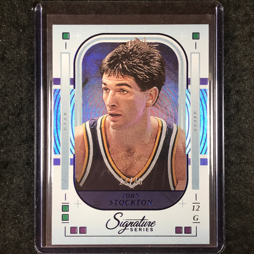 2025-26 Panini Signature Series JOHN STOCKTON Base Blue 24/49 #70