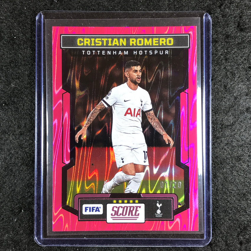 2023-24 Score FIFA CRISTIAN ROMERO Base Pink Swirl 1/20 #191