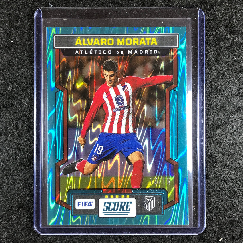 2023-24 Score FIFA ALVARO MORATA Base Teal Swirl 10/15 #29