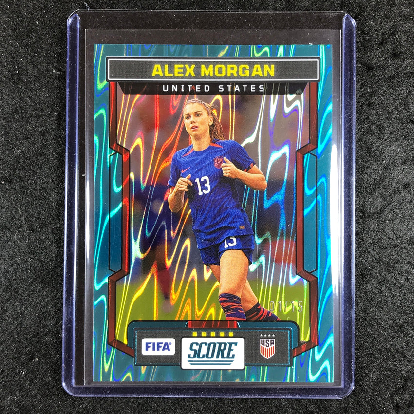 2023-24 Score FIFA ALEX MORGAN Base Teal Swirl 1/15 #185