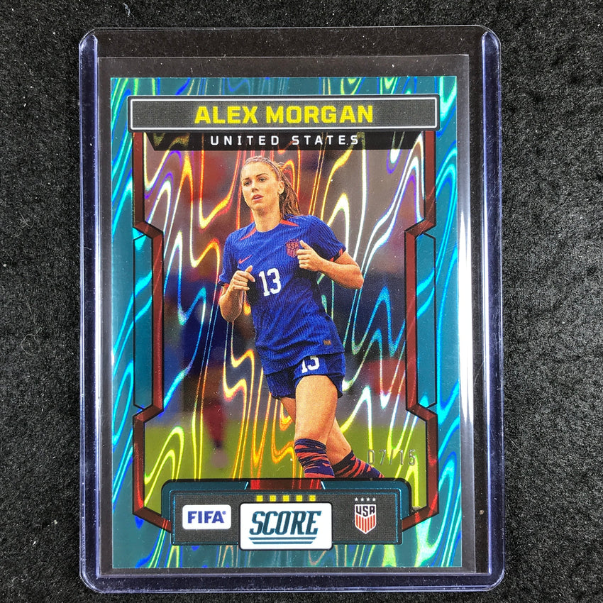 2023-24 Score FIFA ALEX MORGAN Base Teal Swirl 7/15 #185