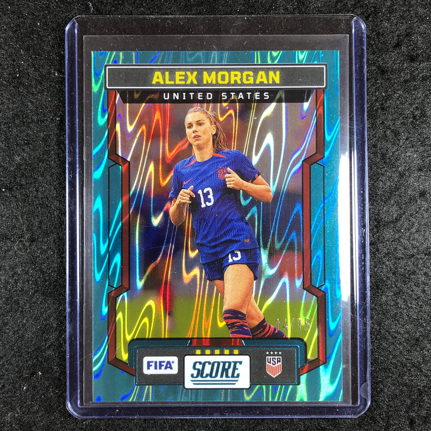 2023-24 Score FIFA ALEX MORGAN Base Teal Swirl 14/15 #185