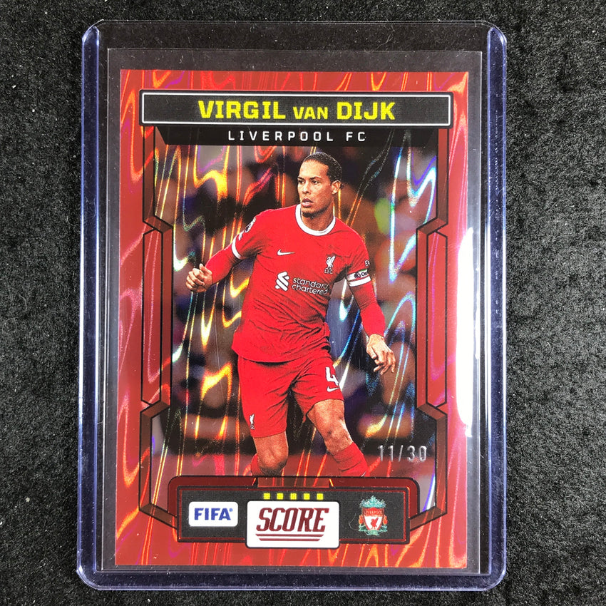 2023-24 Score FIFA VIRGIL VAN DIJK Base Red Swirl 11/30 #138