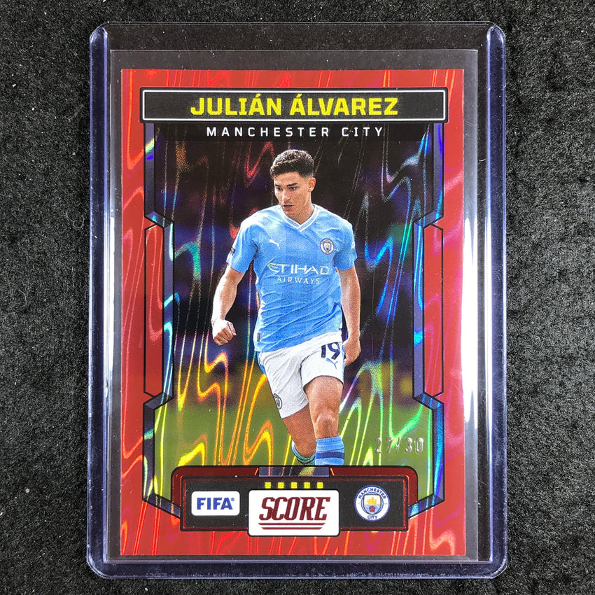 2023-24 Score FIFA JULIAN ALVAREZ Base Red Swirl 27/30 #146