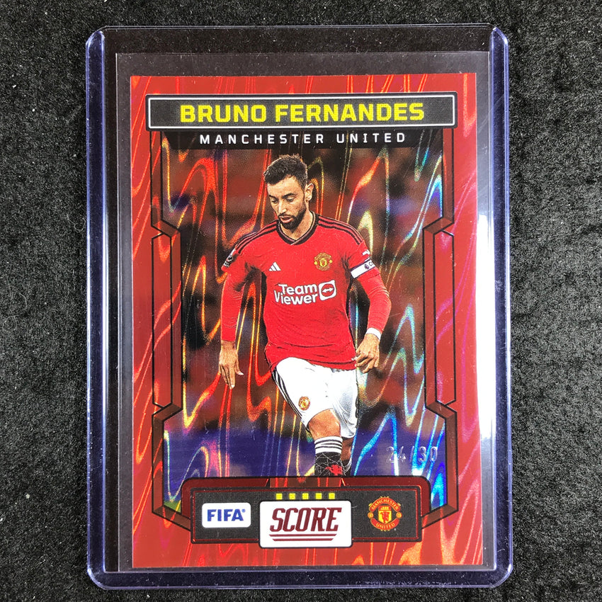 2023-24 Score FIFA BRUNO FERNANDES Base Red Swirl 24/30 #162