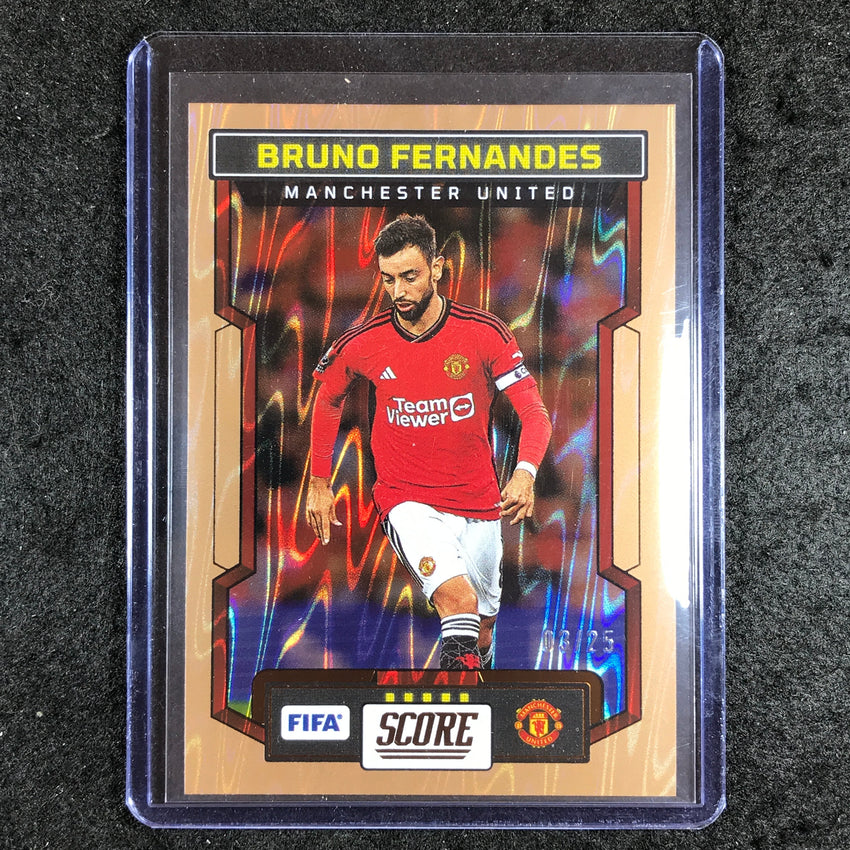2023-24 Score FIFA BRUNO FERNANDES Base Bronze Swirl 3/25 #162