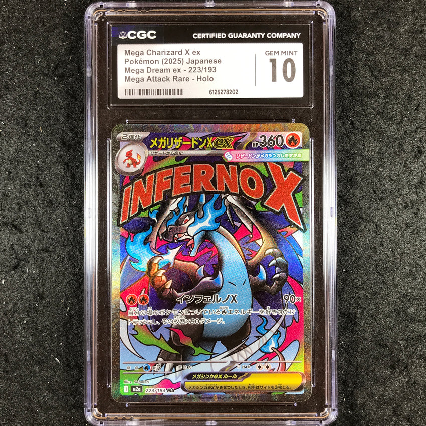 JAPANESE CGC 10 Mega Charizard X ex - 223/193 - MAR Pokemon M2a Mega Dream 202-Cherry Collectables