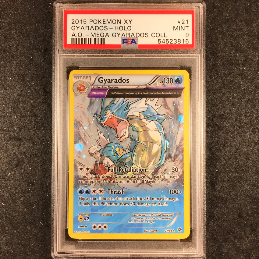 PSA 9 Gyarados - 21/98 - Cosmo Holo Promo Pokemon XY Ancient Origins 816-Cherry Collectables