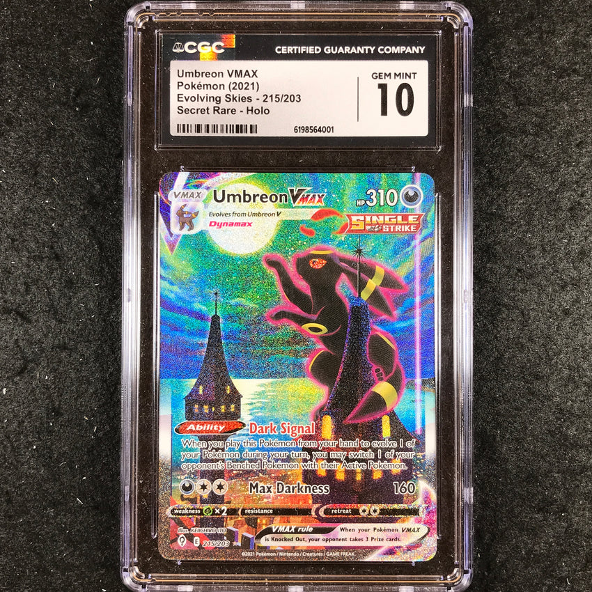 CGC 10 Umbreon VMAX - 215/203 - Alternate Art Pokemon Evolving Skies 001-Cherry Collectables