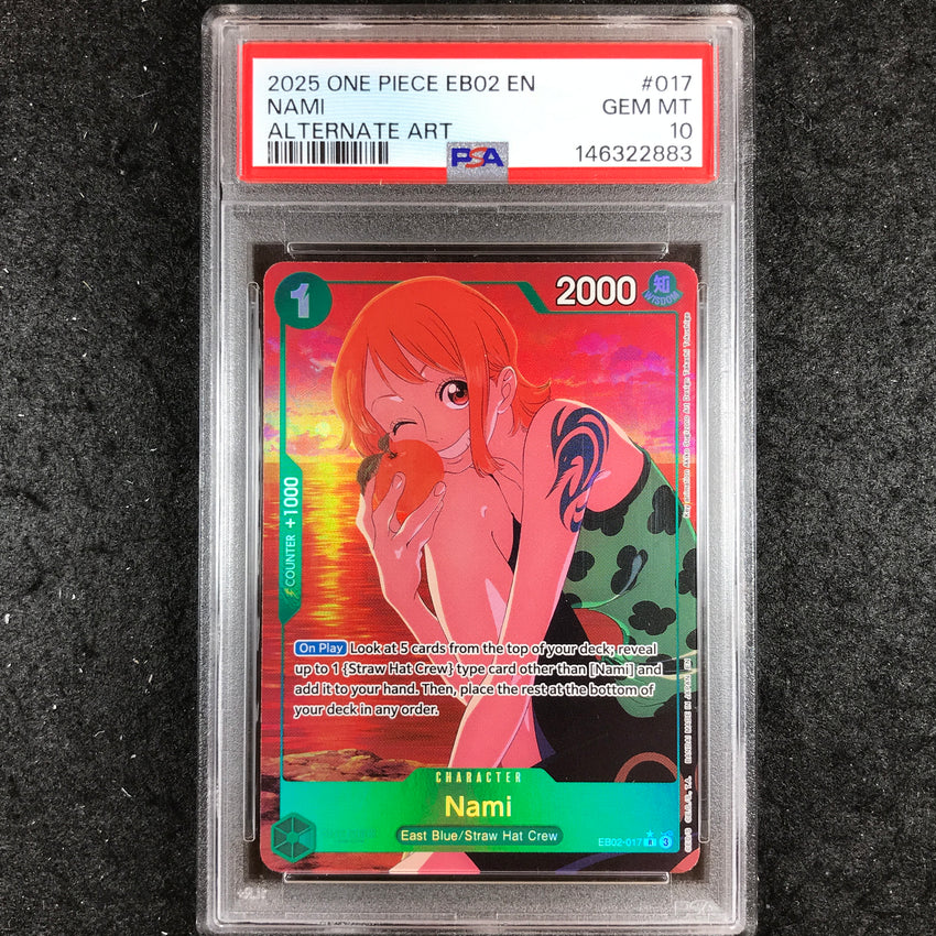 PSA 10 Nami - EB02-017 - Alternate Art Extra Booster Anime 25th Collection 883-Cherry Collectables