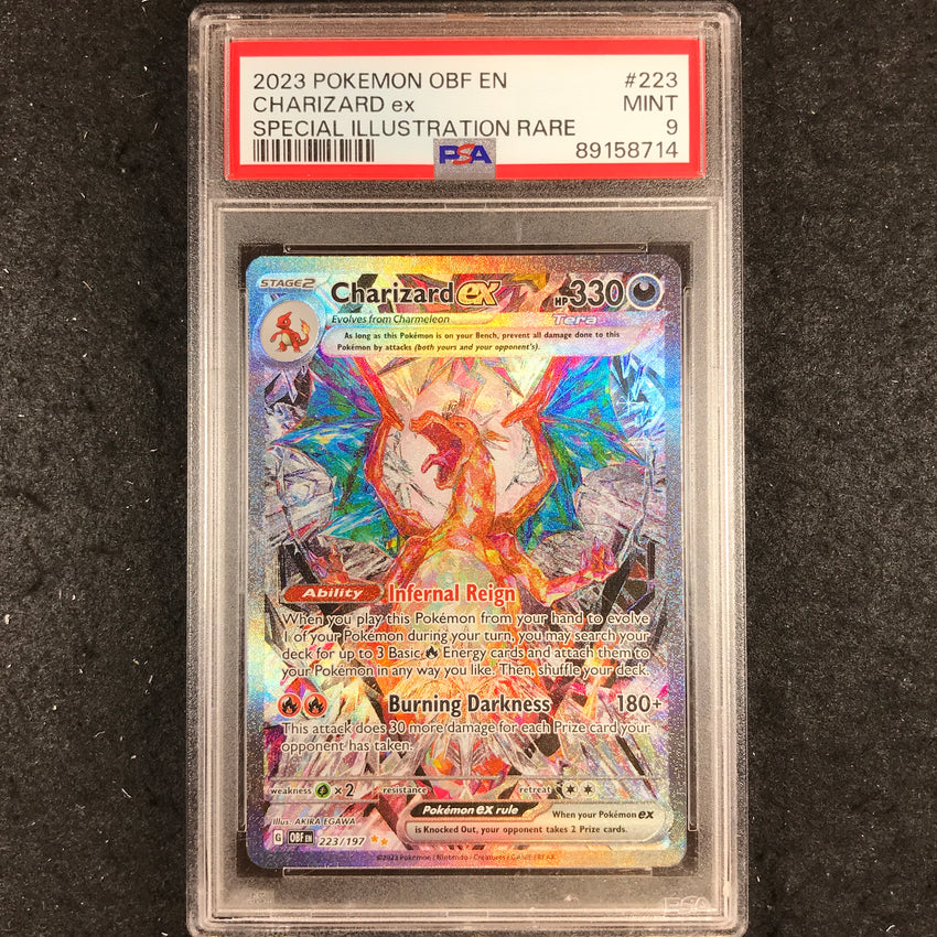 PSA 9 Charizard ex - 223/197 - Special Illustration Rare Pokemon Obsidian Flames 714-Cherry Collectables