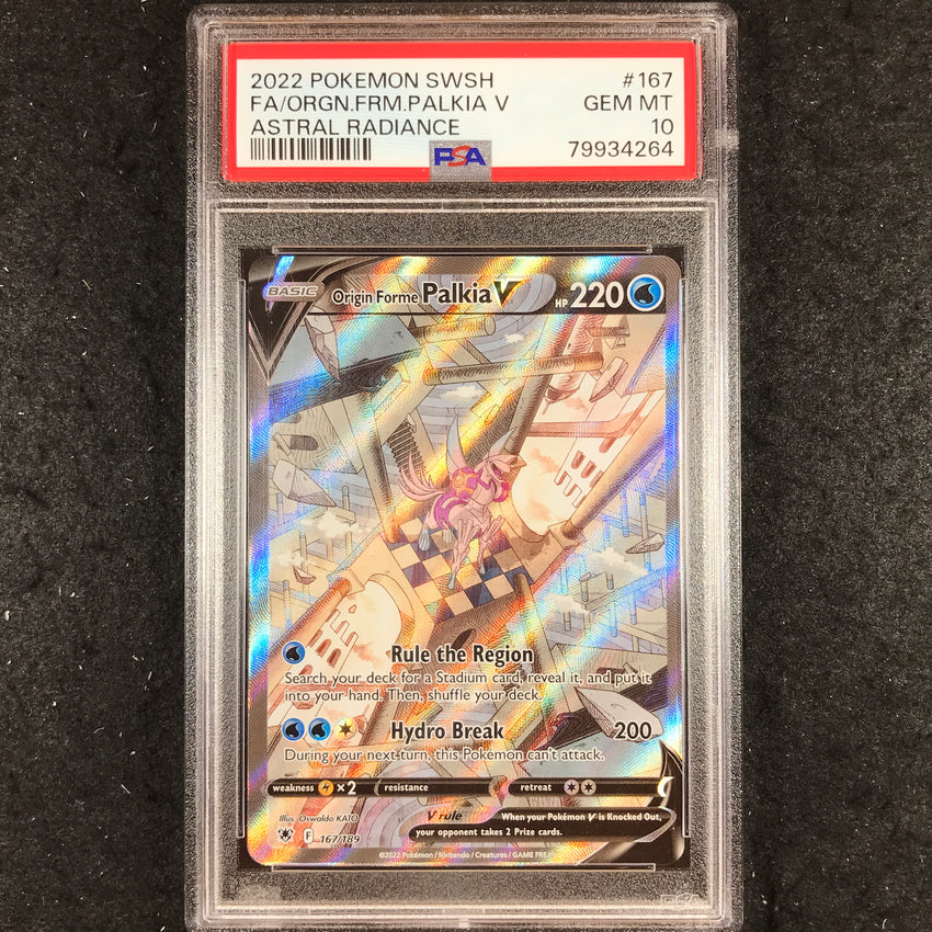 PSA 10 Origin Forme Palkia V - 167/189 - Alternate Art Pokemon Astral Radiance 264-Cherry Collectables