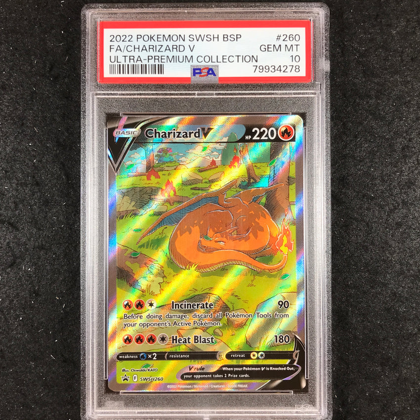 PSA 10 Charizard V - SWSH260 - UPC Pokemon Black Star Promo 278-Cherry Collectables