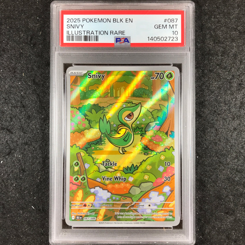 PSA 10 Snivy - 087/086 - Illustration Rare Pokemon Black Bolt 723-Cherry Collectables