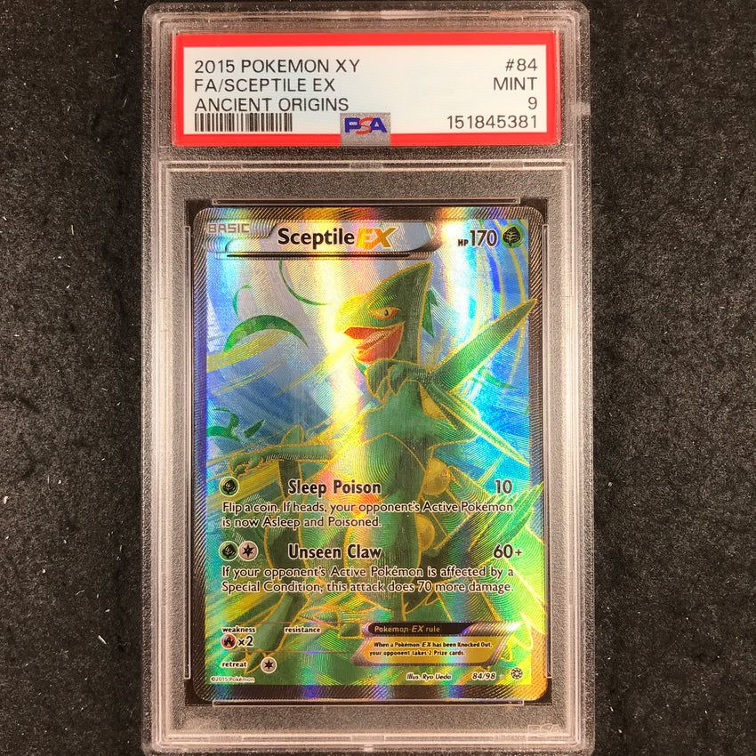 PSA 9 Sceptile EX - 84/98 - Full Art Ultra Rare Pokemon XY Ancient Origins 381-Cherry Collectables