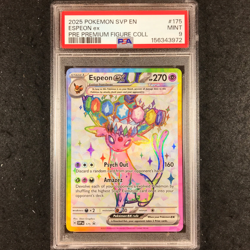 PSA 9 Espeon ex - SVP 175 - Prismatic Evolutions Premium Figure Collection Pokemon Black Star Promo 972-Cherry Collectables