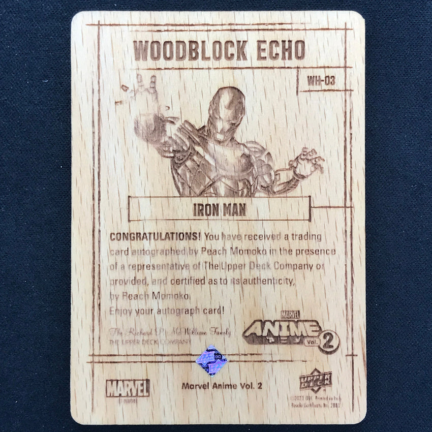 2023 Marvel Anime Vol. 2 Iron Man Woodblock Echo Artist Auto 5/10 Peach Momoko