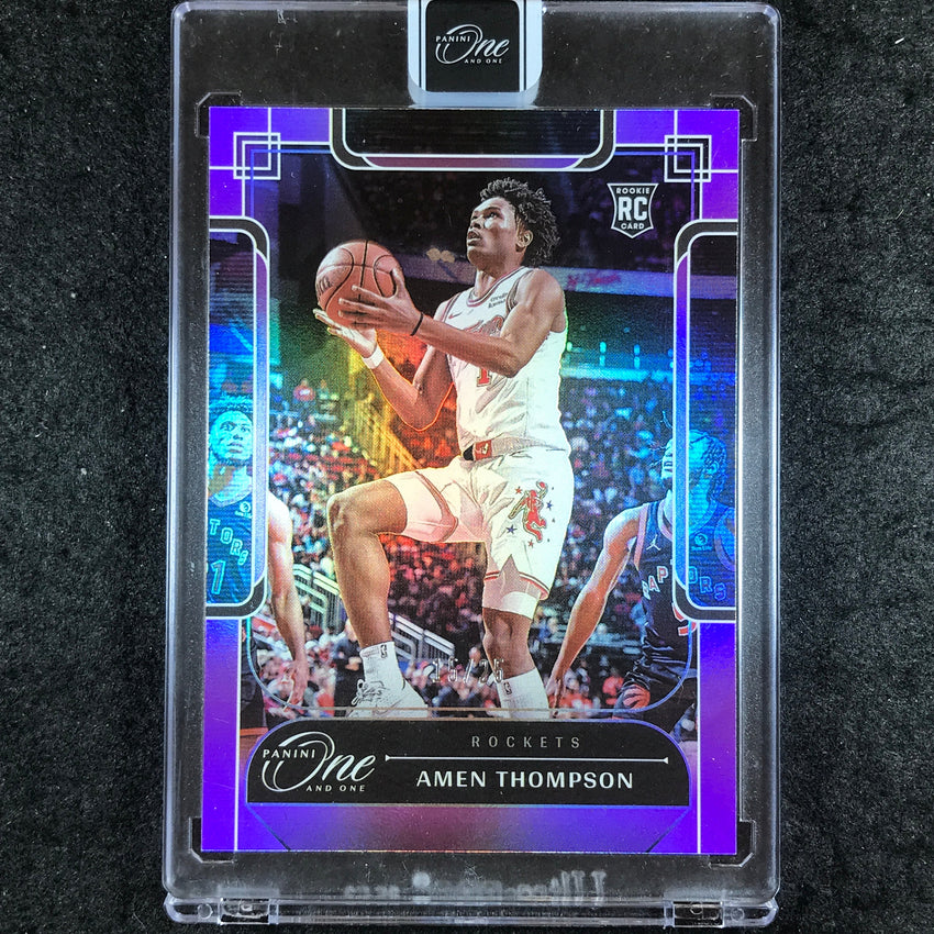 2023-24 One and One AMEN THOMPSON Rookie Base Purple 15/25 #143