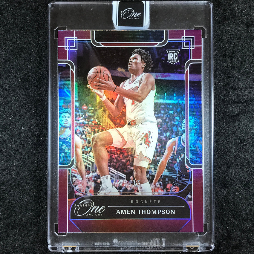 2023-24 One and One AMEN THOMPSON Rookie Base Red 9/15 #143