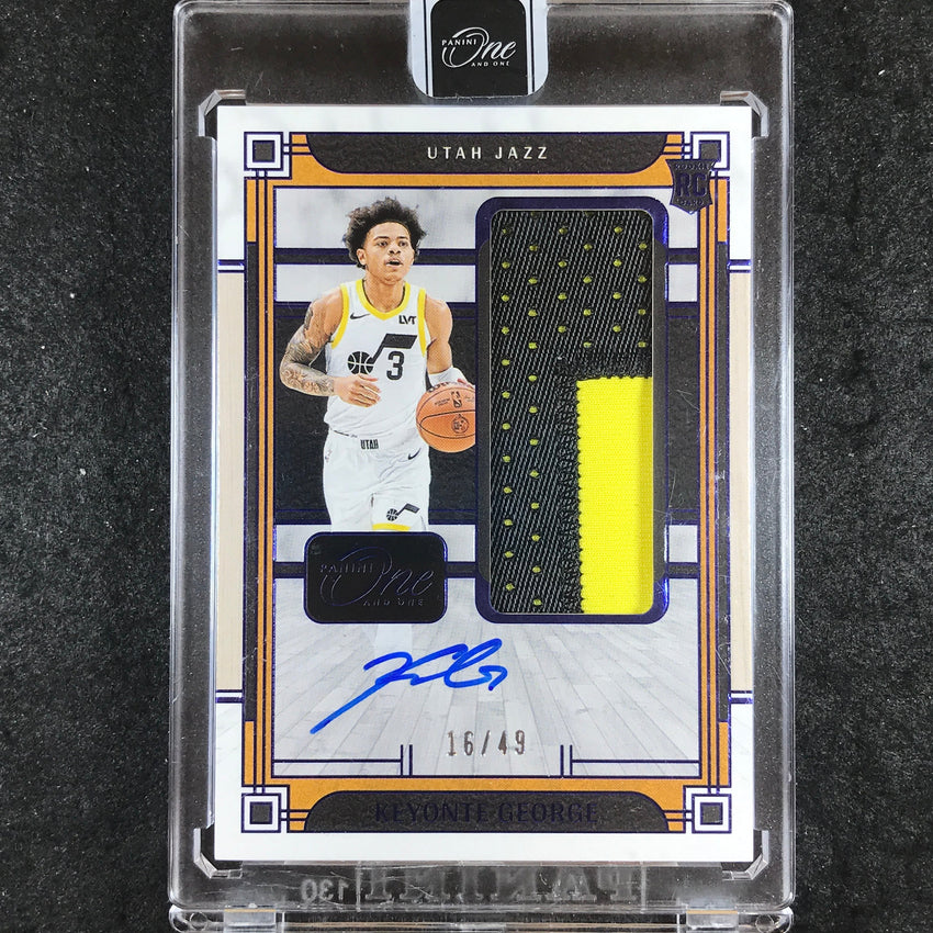 2023-24 One and One KEYONTE GEORGE Rookie Jumbo Patch Relic Auto Blue 16/49