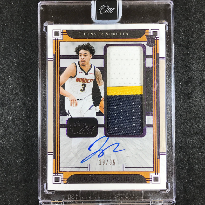 2023-24 One and One JULIAN STRAWTHER Rookie Jumbo Patch Relic Auto Purple 18/35