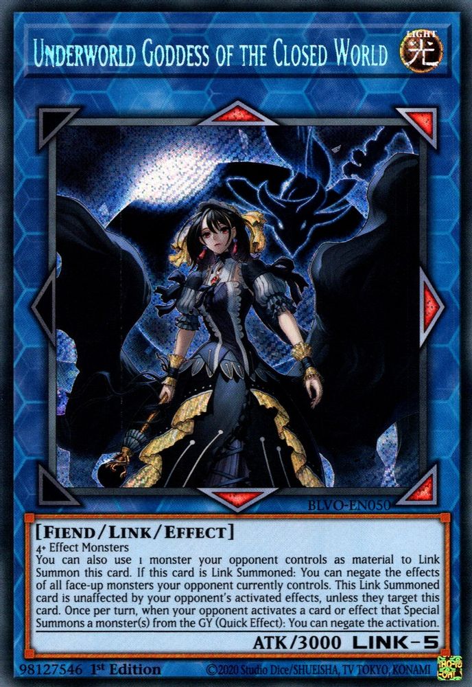Underworld Goddess of the Closed World - (BLVO-EN050) - Secret Rare 1st Edition