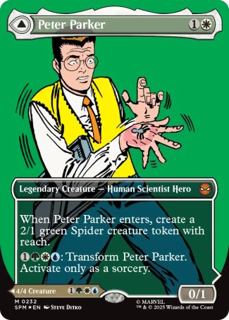 FOIL BORDERLESS Peter Parker // Amazing Spider-Man - #232 Mythic Marvel's Spider-Man