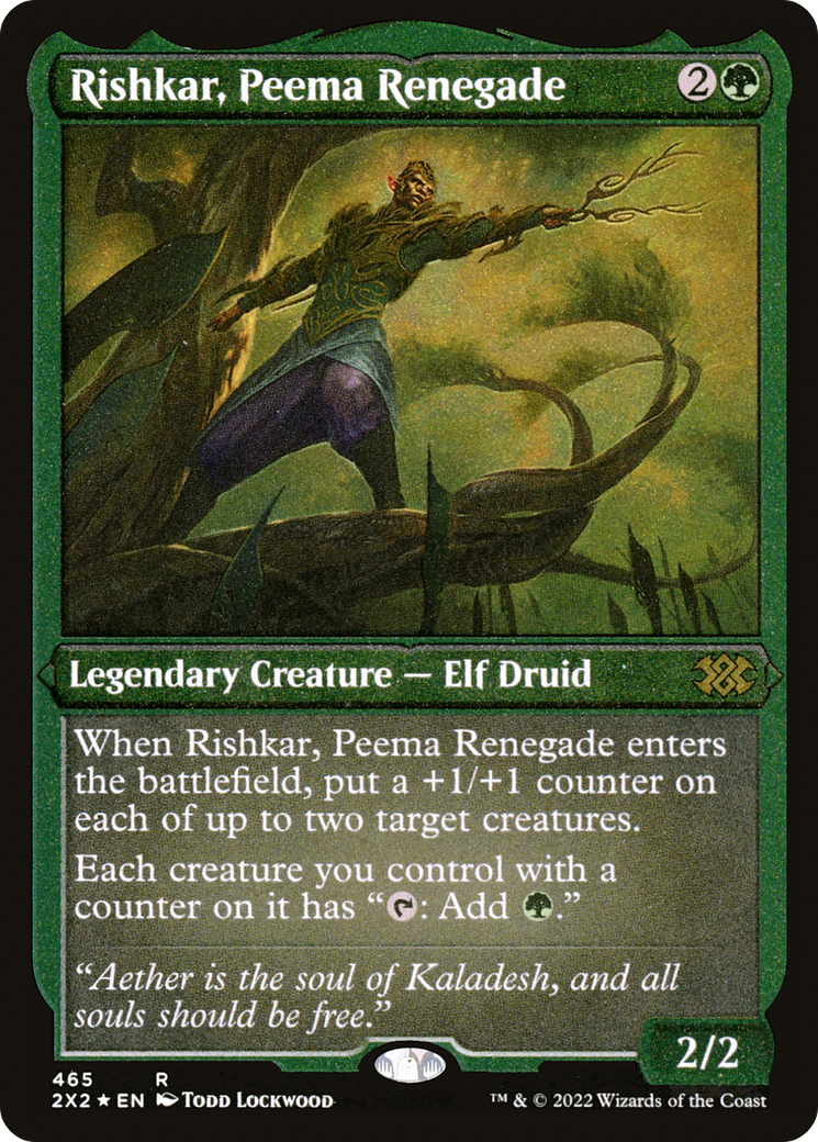 [ EF ] [FOIL] Rishkar, Peema Renegade (Foil Etched) #465 - RARE 2X2 - Double Masters 2022