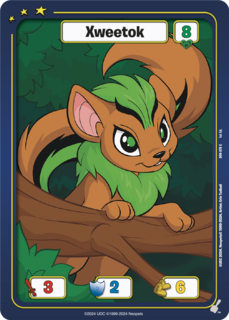 FOIL Xweetok (Green) - DON-076 - C - Neopets TCG  Defenders of Neopia 1st Edition