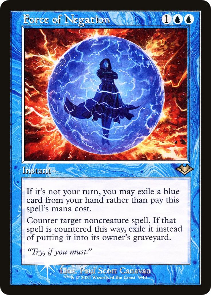 Foil Retro Force Of Negation 9/40 - Rare Modern Horizons