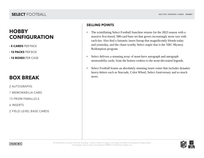 2023 Panini Select Football Hobby Box