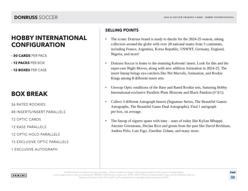 2024-25 Panini Donruss Soccer Hobby International Box