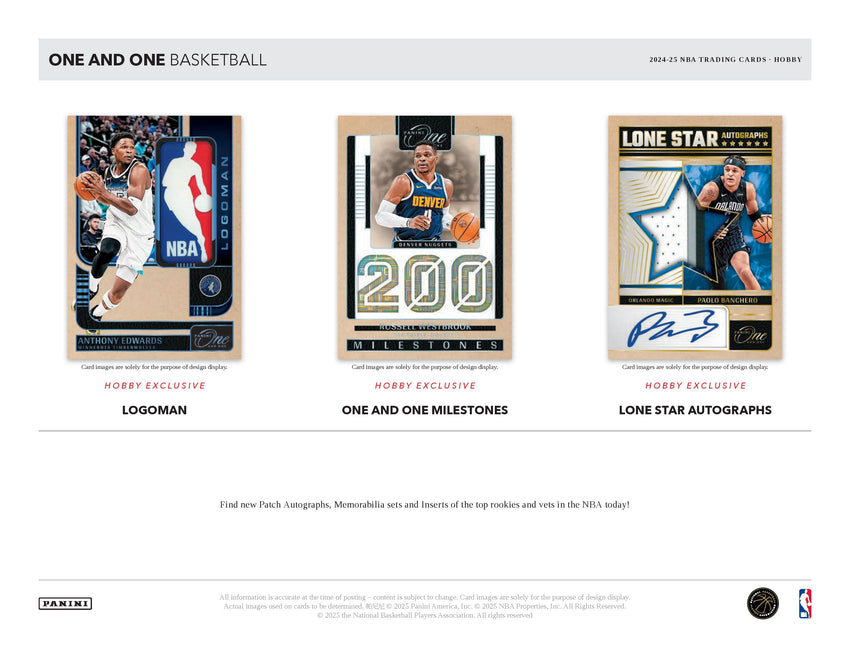 2024-25 Panini ONE AND ONE Basketball Hobby Box