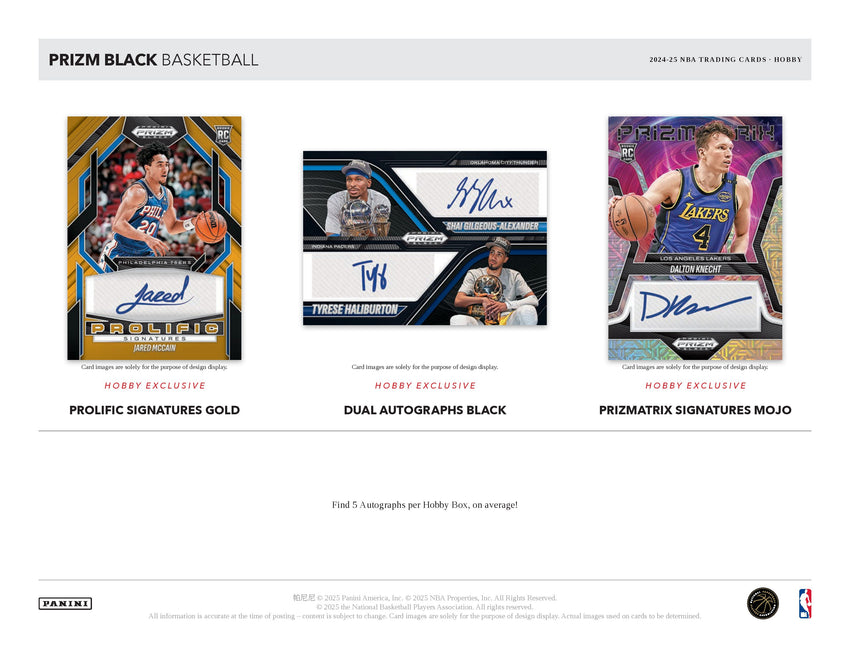 2024-25 Panini Prizm Black Basketball Hobby Box