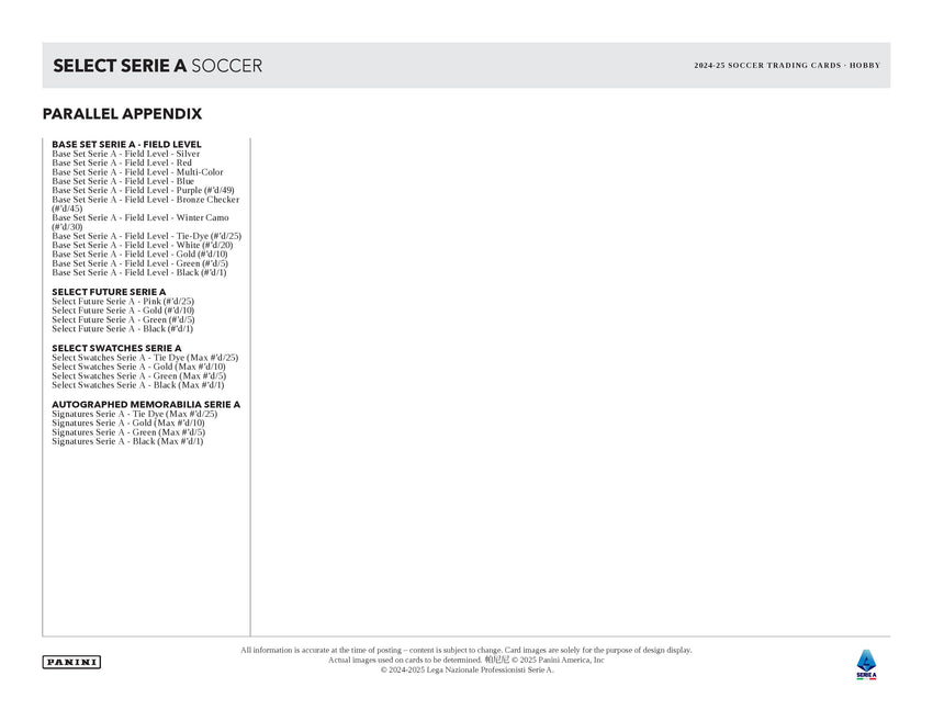 2024-25 Panini Select Serie A Soccer Hobby Box