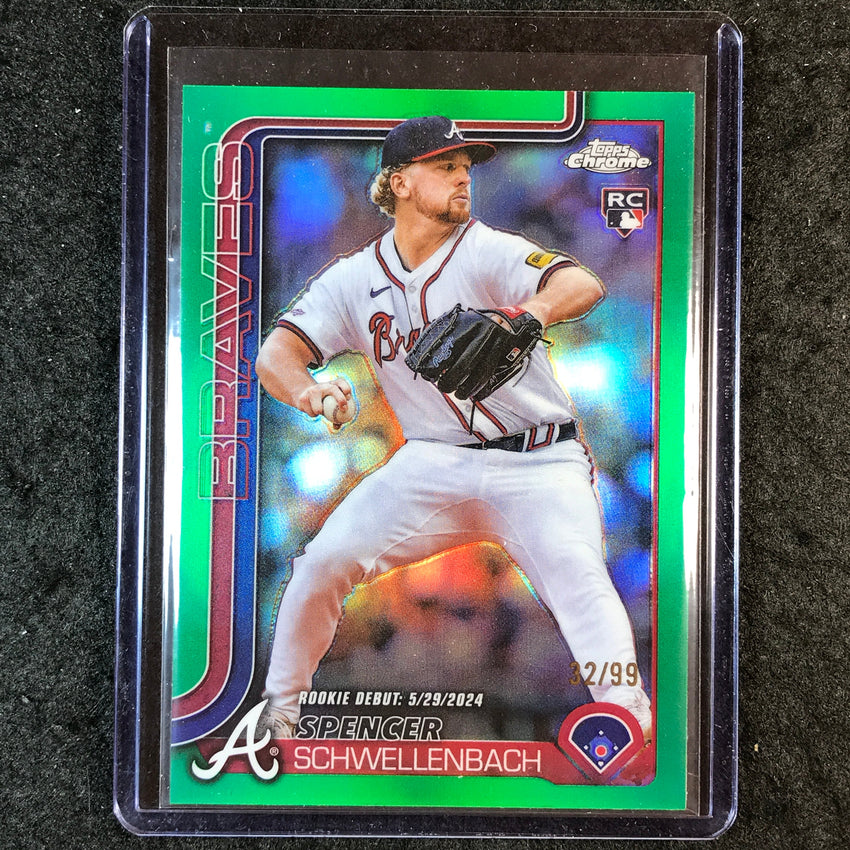 2025 Topps Chrome Update MLB SPENCER SCHWELLENBACH Rookie Base Green 32/99 #132