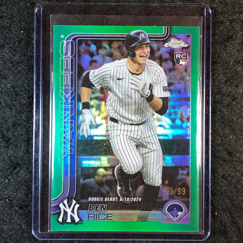 2025 Topps Chrome Update MLB BEN RICE Rookie Base Green 75/99 #138