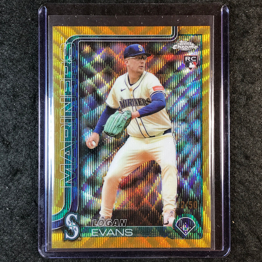 2025 Topps Chrome Update MLB LOGAN EVANS Rookie Gold Wave 12/50 #194