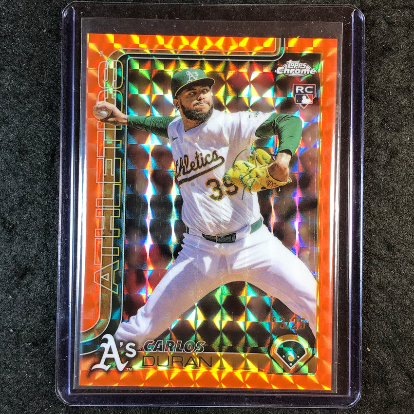 2025 Topps Chrome Update MLB CARLOS DURAN Rookie Orange Geometric 13/25 #84