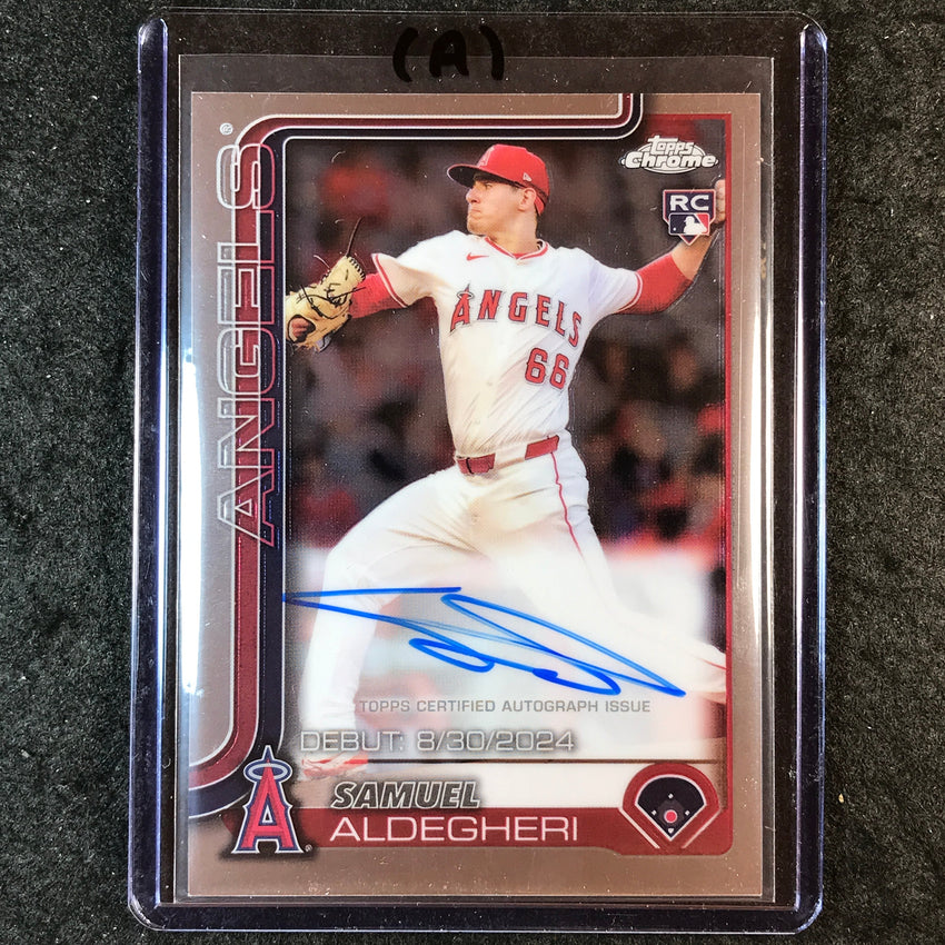 2025 Topps Chrome Update SAMUEL ALDEGHERI Rookie Debut Auto Base #CRDA-SA (A)